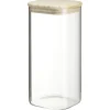 Gifi Bocal carré transparent avec couvercle en bois 1,4L Outlet