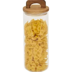 Gifi Bocal de conservation 1,1L en verre avec couvercle en bois Ø9,5xH20cm Outlet