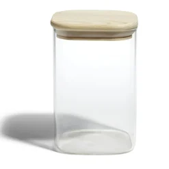 Gifi Bocal de conservation 1L en verre avec couvercle en bois Discount