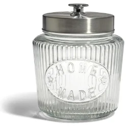 Gifi Bocal de conservation 1L en verre avec couvercle en métal Ø11,5xH18cm Hot
