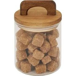 Gifi Bocal de conservation 500ml en verre avec couvercle en bois Ø9,5xH10cm Online