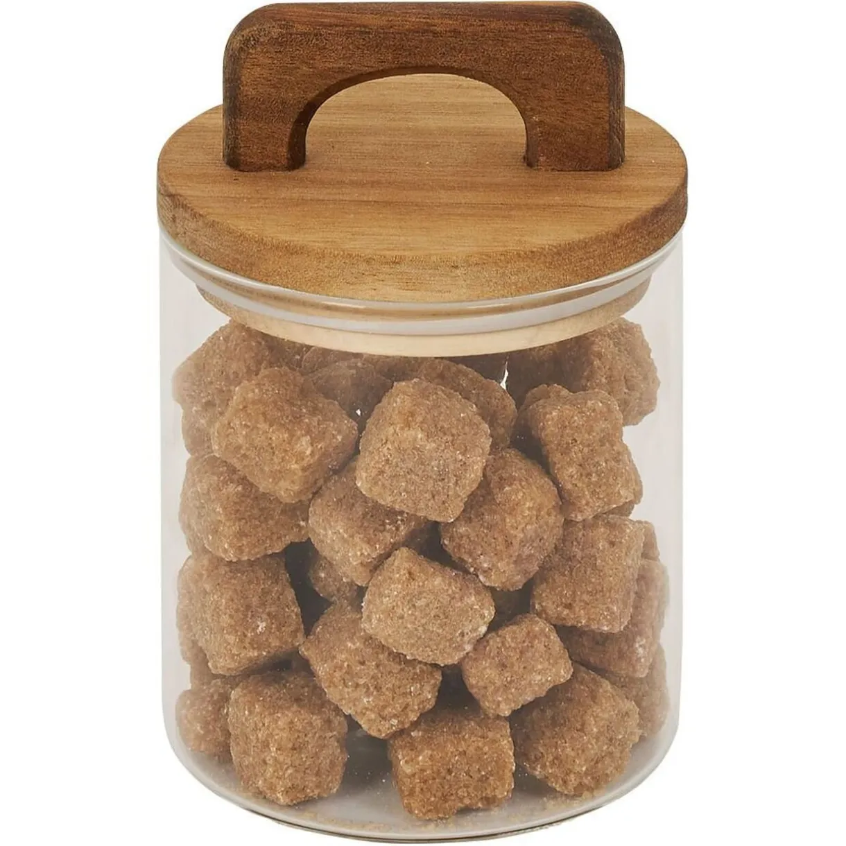 Gifi Bocal de conservation 500ml en verre avec couvercle en bois Ø9,5xH10cm Online