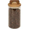 Gifi Bocal de conservation 800ml en verre avec couvercle en bois Ø9,5xH14cm