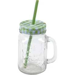 Gifi Bocal en verre + paille 500 ml Clearance
