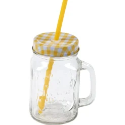 Gifi Bocal en verre + paille 500 ml Clearance