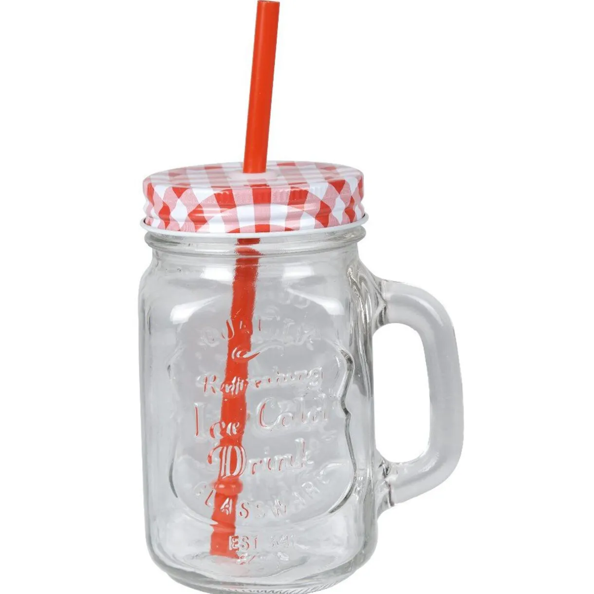 Gifi Bocal en verre + paille 500 ml Clearance