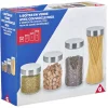 Gifi Bocal en verre avec couvercle inox - Lot de 4 Discount