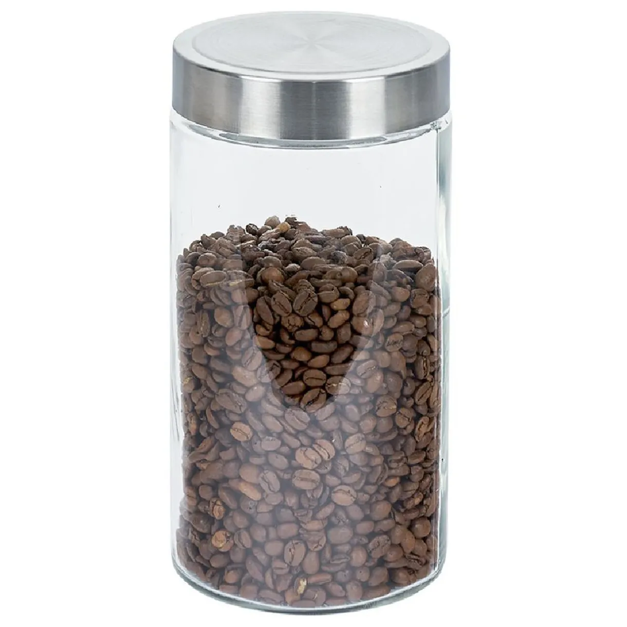 Gifi Bocal en verre avec couvercle inox - Lot de 4 Discount