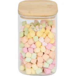 Gifi Bocal en verre transparent 1L avec couvercle et cuillère en bambou Online