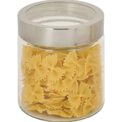 Gifi Bocal en verre transparent couvercle inox 800ml - Ø11xH.12cm Discount