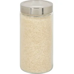 Gifi Bocal en verre transparent couvercle inox 1,6L - Ø11xH.22cm New