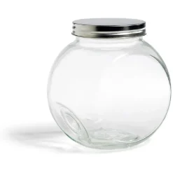 Gifi Bocal en verre transparent couvercle métal 2000ml - 16x11,5xH.16cm Best