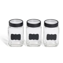Gifi Bocal en verre x3 avec étiquettes New