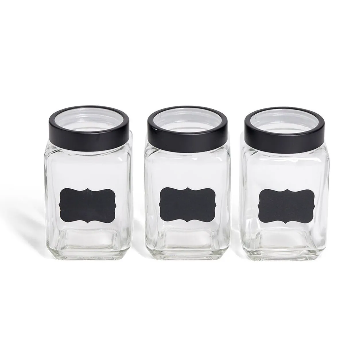 Gifi Bocal en verre x3 avec étiquettes New
