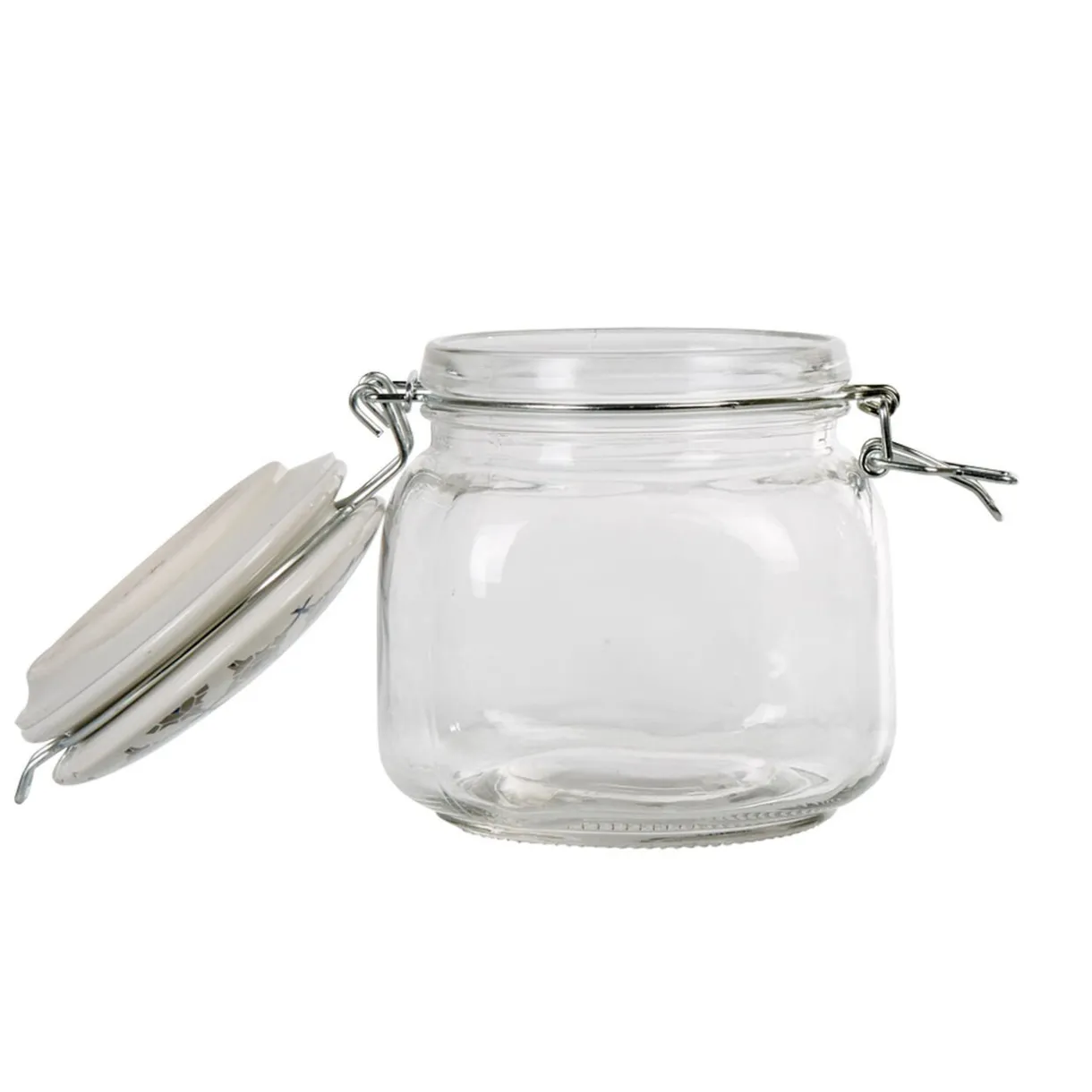 Gifi Bocal hermétique carré en verre couvercle motif ciment 750ml Sale
