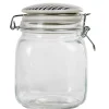 Gifi Bocal hermétique carré en verre couvercle motif ethnique 1 L Outlet