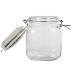 Gifi Bocal hermétique carré en verre couvercle motif ethnique 1 L Outlet