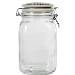 Gifi Bocal hermétique carré verre couvercle motif ethnique 1,5 L Best