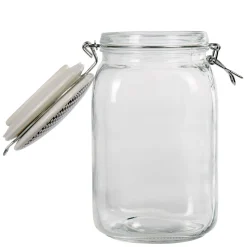 Gifi Bocal hermétique carré verre couvercle motif ethnique 1,5 L Best