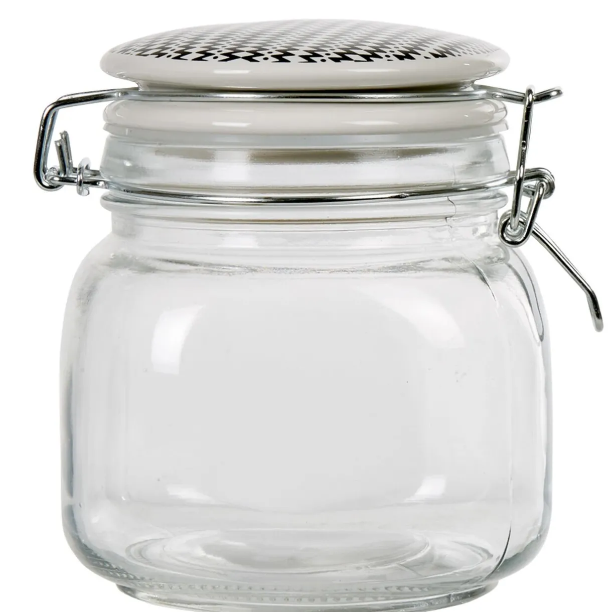 Gifi Bocal hermétique carré verre couvercle motif ethnique 750 ml Hot