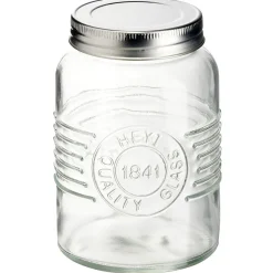 Gifi Bocal hermétique rond transparent avec couvercle en métal H13 cm New