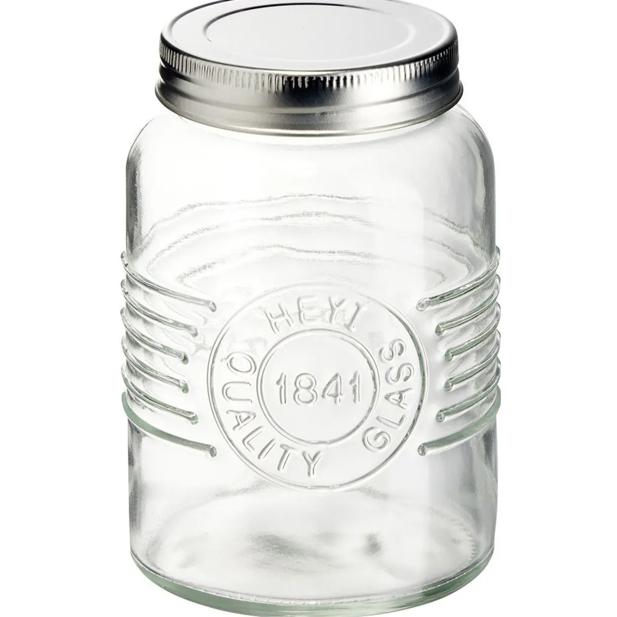 Gifi Bocal hermétique rond transparent avec couvercle en métal H13 cm New