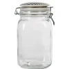 Gifi Bocal hermétique transparent avec couvercle design ethnique 1,5 L