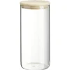 Gifi Bocal rond transparent avec couvercle en bois 1,4L New