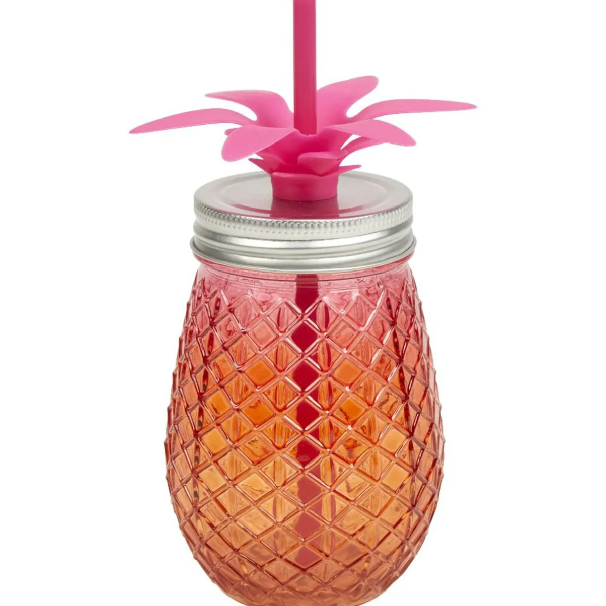 Gifi Bocal verre et paille ananas coloré Outlet