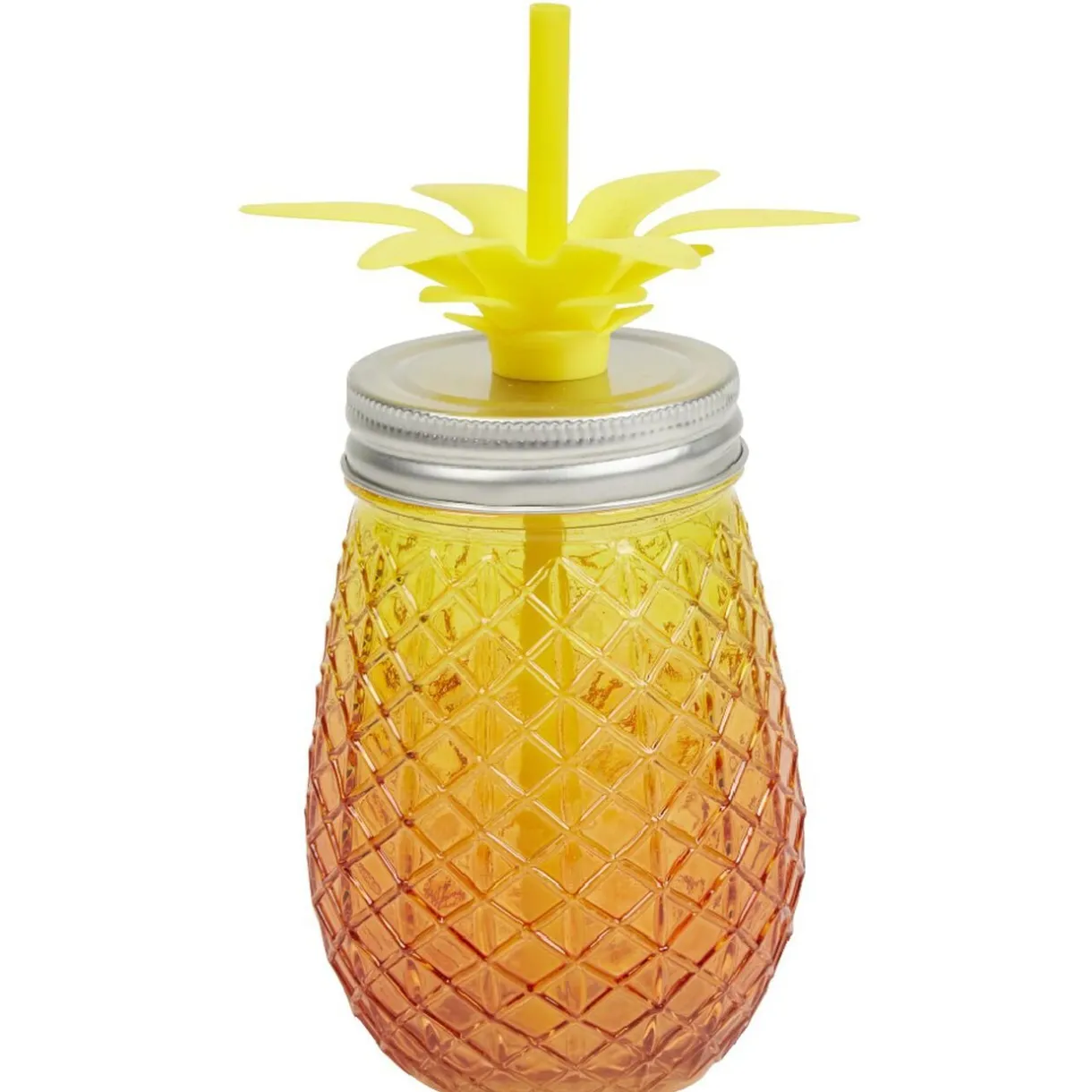 Gifi Bocal verre et paille ananas coloré Outlet