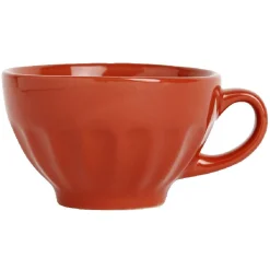 Gifi Bol à café avec anse rouge cotelé