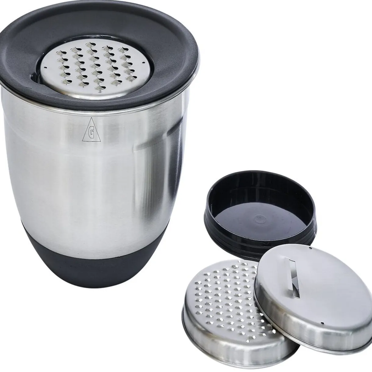 Gifi Bol à mixer inox avec base silicone et 3 râpes Ø22xH11,2cm New