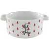 Gifi Bol à soupe blanc motif sapin rouge inscription Let it snow