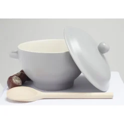 Gifi Bol à soupe gris avec couvercle