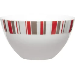 Gifi Bol blanc décor taupe et rouge Hot