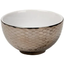 Gifi Bol céramique argenté, Ø 11 cm, 2 modèles