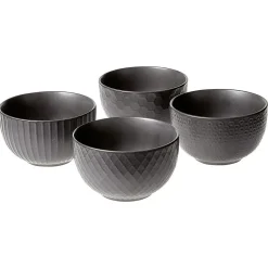 Gifi Bol en grès noir x4
