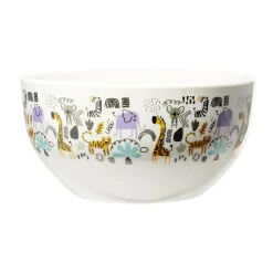 Gifi Bol en porcelaine blanc pour enfant motif animaux savane Ø14xH7cm Clearance