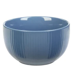 Gifi Bol en porcelaine bleu avec rainures verticales en relief Online