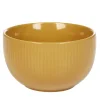 Gifi Bol en porcelaine jaune moutarde avec rainures verticales en relief Online