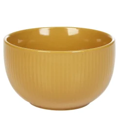 Gifi Bol en porcelaine jaune moutarde avec rainures verticales en relief Online