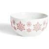 Gifi Bol flocon de neige Ø13,5cm faïence blanc et rouge