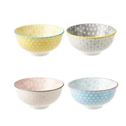 Gifi Bol japonais carreau de ciment muticolore x4 Clearance
