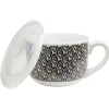 Gifi Bol jumbo blanc à motif ethnique jaune et noir couvercle transparent