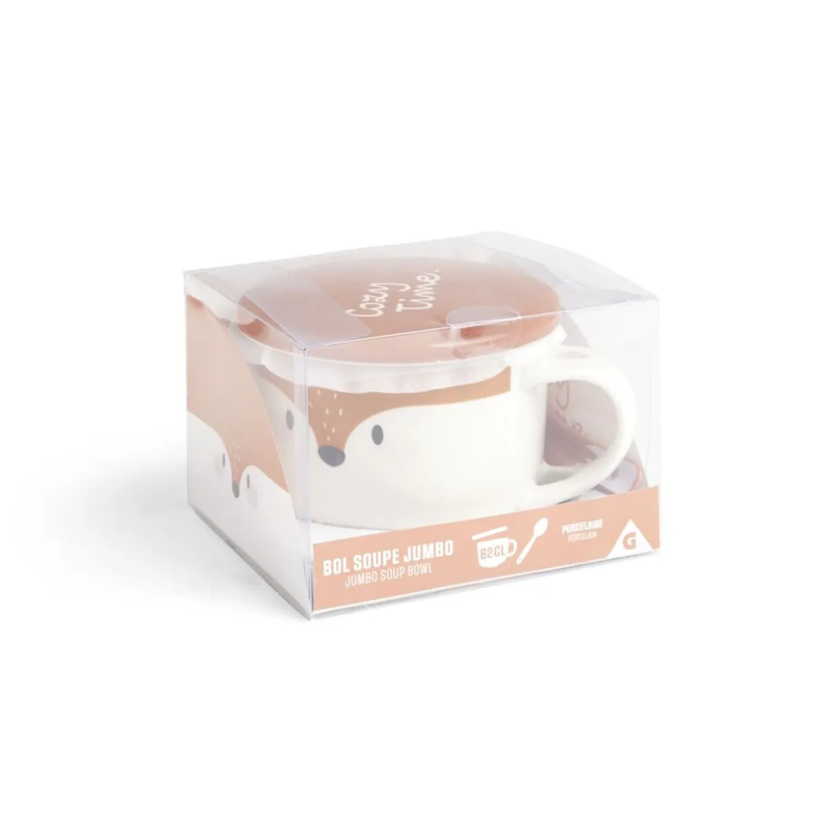 Gifi Bol jumbo 62cl avec cuillère et couvercle renard
