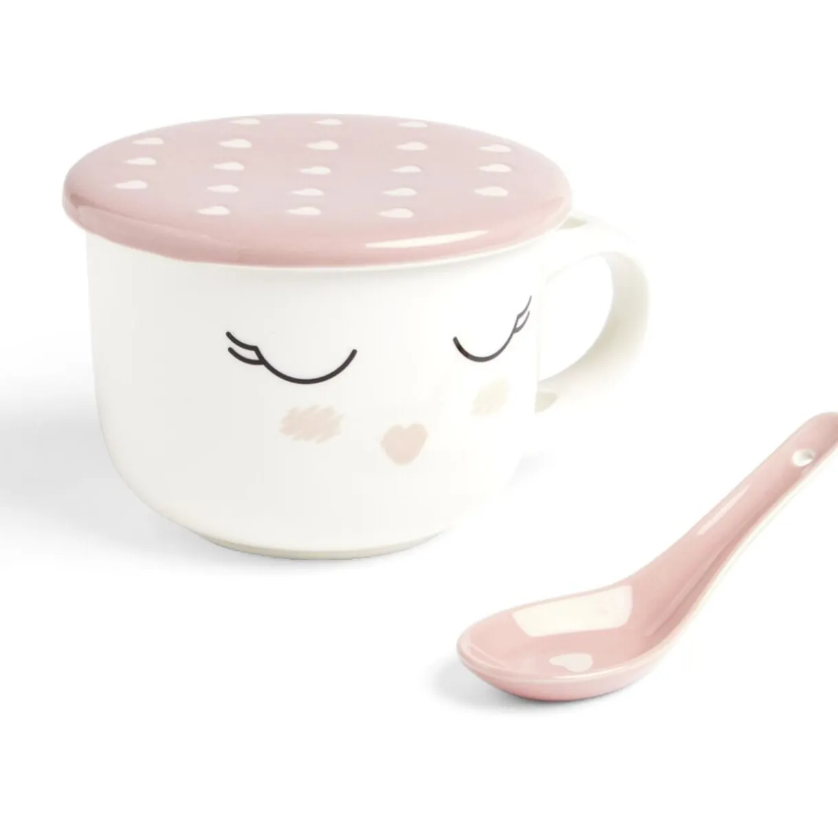 Gifi Bol jumbo 62cl avec cuillère et couvercle blush girly