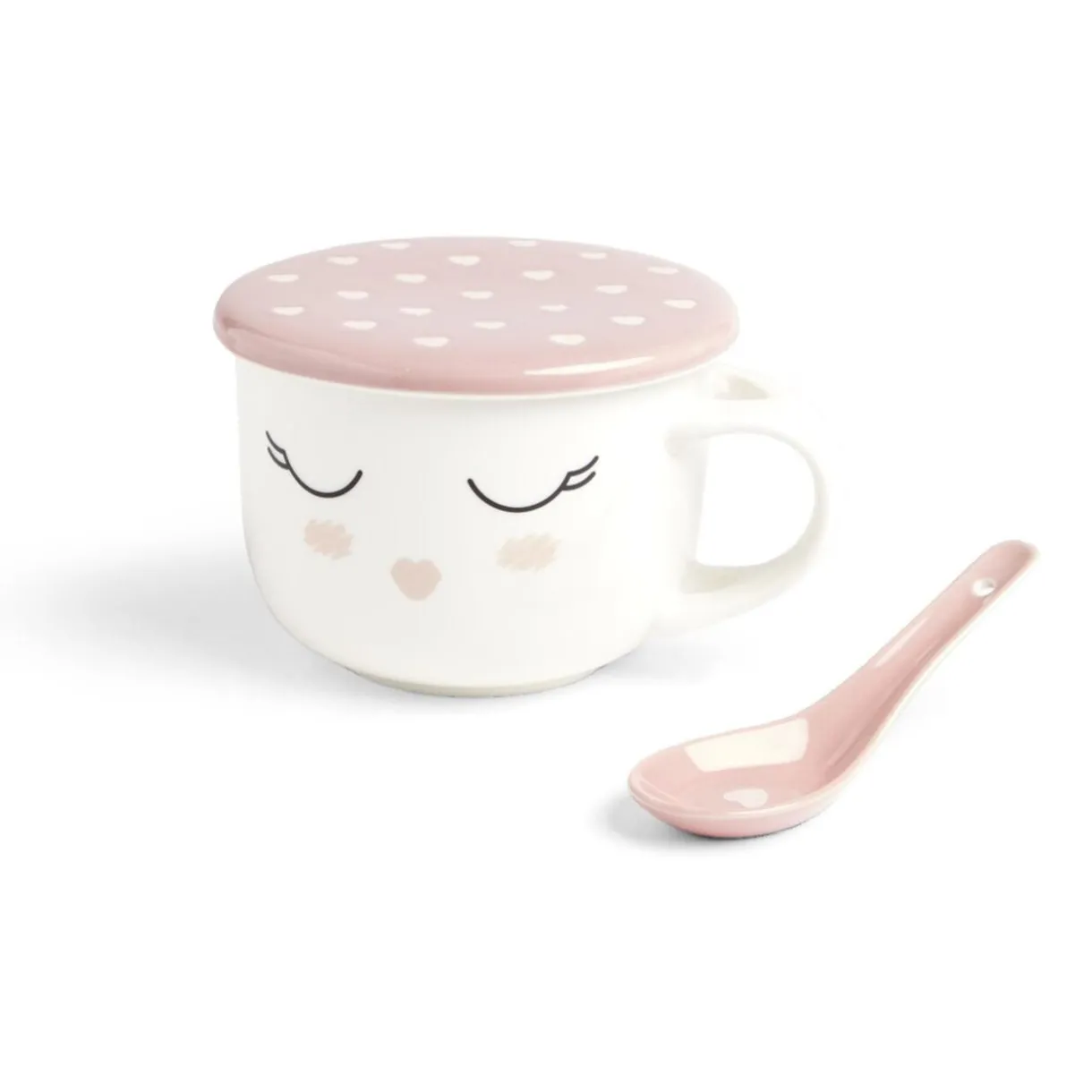 Gifi Bol jumbo 62cl avec cuillère et couvercle blush girly