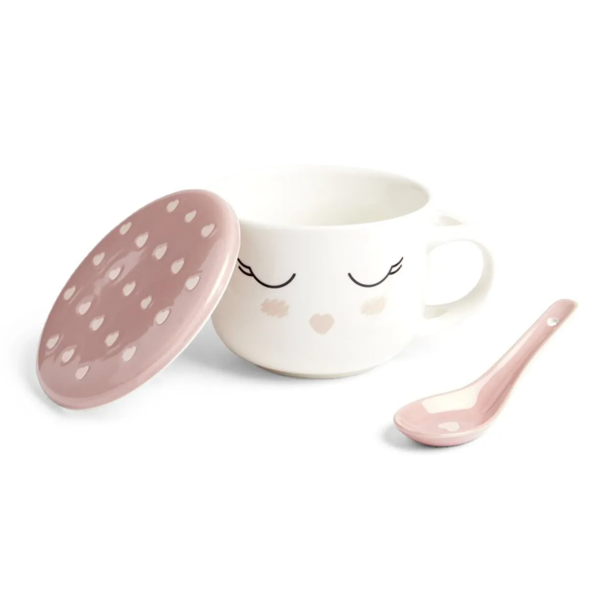Gifi Bol jumbo 62cl avec cuillère et couvercle blush girly