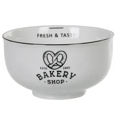 Gifi Bol petit déjeuner blanc message bakery bretzel noir Online