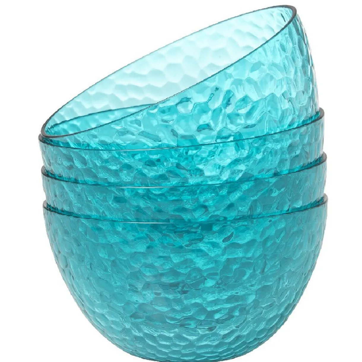 Gifi Bol plastique bleu martelé x4 Outlet